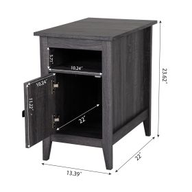 Set of 2 Nightstand for Bedroom Living Room, 1-Drawer Wooden End Table Bedside Table, Home&Kitchen Storage Cabinet - Cement Gray