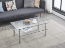 2-Layer Space Coffee Table ,Modern Sofa table with Storage Shelve for Living Room