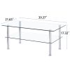 2-Layer Space Coffee Table ,Modern Sofa table with Storage Shelve for Living Room