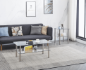 2-Layer Space Coffee Table ,Modern Sofa table with Storage Shelve for Living Room
