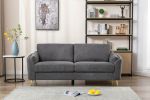 Contemporary 1pc Sofa Dark Gray with Gold Metal Legs Plywood Pocket Springs and Foam Casual Living Room Furniture