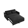 55" Modern Convertible Sofa Bed with 2 Detachable Arm Pockets; Velvet Loveseat Sofa with Pull Out Bed; 2 Pillows and Living Room Adjustable Backrest;