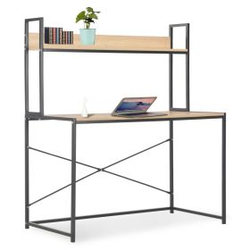 Computer Desk Black and Oak 47.2"x23.6"x54.3"