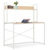 Computer Desk White and Oak 47.2"x23.6"x54.3"