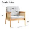 A modern minimalist natural wood color imitation rattan solid wood sofa equipped with a minimalist and comfortable high rebound sponge sofa cushion. S