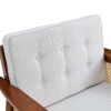 A modern minimalist walnut color rattan like solid wood sofa, equipped with a minimalist and comfortable high rebound sponge sofa cushion. Suitable fo