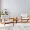 A modern minimalist walnut color rattan like solid wood sofa, equipped with a minimalist and comfortable high rebound sponge sofa cushion. Suitable fo
