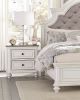 Antique White and Brown-Gray Finish1pc Nightstand of Drawers Black Knobs Traditional Design Bedroom Furniture