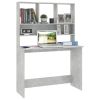 Desk with Shelves Concrete Gray 43.3"x17.7"x61.8" Engineered Wood