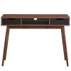 Stylish Computer Desk Workstation with 2 Drawers and Solid Wood Legs