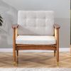 A modern minimalist walnut color rattan like solid wood sofa, equipped with a minimalist and comfortable high rebound sponge sofa cushion. Suitable fo