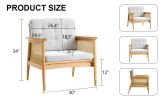 A modern minimalist natural wood color imitation rattan solid wood sofa equipped with a minimalist and comfortable high rebound sponge sofa cushion. S