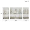 Blue Midst Forest Gold Foil Triptych 3-piece Canvas Wall Art Set