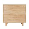 Three Drawer Storage Cabinet Chest Bedside Table  Dresser Simple Bedroom Furniture Solid Wood Feet and Handles Fashionable Bedside Cabinet (Out of Sto