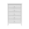 White Contemporary Roman Style, Solid Wood 5 Drawers Chest Bedroom Furniture, Drawer Storage, Tall Chest, Dresser 5 Drawers For Living Room, Entryway.
