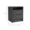 Eter Nightstand; Superior Top; Two Drawers -Smokey Oak