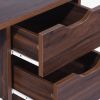 35.4"W X 17.7" D X 29" H Computer Desk Writing Study Table with 2 Side Drawers Classic Home Office