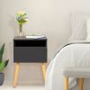 Set of 2 Modern Nightstand, Bedroom Endtable with Drawer, Shelf, Bedside Furniture for Living Room, Gray