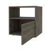 Sauvie 1-Shelf Nightstand Dark Brown