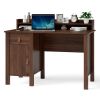 48 Inch Computer Desk Writing Workstation with Drawer and Hutch Walnut