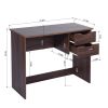 35.4"W X 17.7" D X 29" H Computer Desk Writing Study Table with 2 Side Drawers Classic Home Office