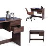 35.4"W X 17.7" D X 29" H Computer Desk Writing Study Table with 2 Side Drawers Classic Home Office