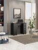 Home Office Computer Desk Table with Drawers White Black
