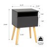 Set of 2 Modern Nightstand, Bedroom Endtable with Drawer, Shelf, Bedside Furniture for Living Room, Gray