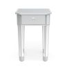 Mirrored Nightstand Bedroom Side Table Morden Sofa End Tables Silver