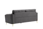Contemporary 1pc Sofa Dark Gray with Gold Metal Legs Plywood Pocket Springs and Foam Casual Living Room Furniture