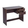 35.4"W X 17.7" D X 29" H Computer Desk Writing Study Table with 2 Side Drawers Classic Home Office
