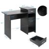 High-quality Integrated Melamine Board Computer Desk with Drawer Black RT