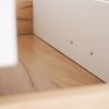 Three Drawer Storage Cabinet Chest Bedside Table  Dresser Simple Bedroom Furniture Solid Wood Feet and Handles Fashionable Bedside Cabinet (Out of Sto