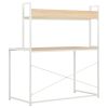 Computer Desk White and Oak 47.2"x23.6"x54.3"