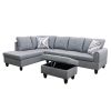 Grey Linen Living Room Sofa