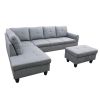 Grey Linen Living Room Sofa