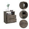 Napoles Nightstand; Superior Top; Two Drawers; One Shelf -Dark Brown