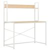 Computer Desk White and Oak 47.2"x23.6"x54.3"