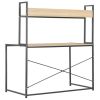 Computer Desk Black and Oak 47.2"x23.6"x54.3"