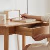 Desk 100% solid wood natural wood computer desk study desk oak natural wood PC desk work desk dressing table slim solid wood with drawer simple work f