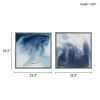 Blue Lagoon 2 Abstract 2-piece Framed Canvas Wall Art Set
