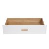 Three Drawer Storage Cabinet Chest Bedside Table  Dresser Simple Bedroom Furniture Solid Wood Feet and Handles Fashionable Bedside Cabinet (Out of Sto