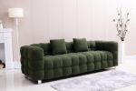 [New+Video]2146 Sofa includes two pillows 80" green fleece for living room bedroom
