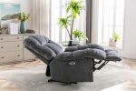 Electric Power Recliner Chairs with USB Charge Port, Electric Reclining Recliner with Upholstered Seat, Overstuffed Reclining Sofa Recliner for Living