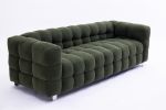 [New+Video]2146 Sofa includes two pillows 80" green fleece for living room bedroom