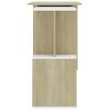 Corner Desk White and Sonoma Oak 78.7"x19.7"x29.9" Engineered Wood