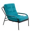 Lounge Recliner Chair Leisure chair Studio Chairs Iron Arm Club Chair with Metal Legs Moveable Cushion for Living Room (Turquoise)