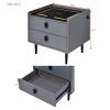 Nightstand with Wireless Charging Station,USB Charging and Adjustable LED Lights, Modern End Table with 2 Drawers for Bedroom,Gray
