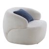 Swivel Barrel Chair Living Room, Single Chair for Small Space Comfy Round Sofa Chair Boucle Accent Chair Circle Sherpa, Arm Chair Reading Room Chair L