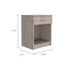 Eco Nightstand; Superior Top; One Drawer; Lower Shelf -Light Gray